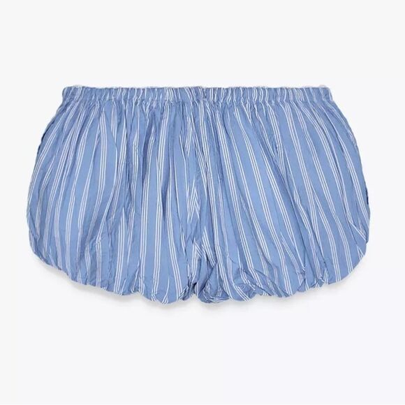 ZARA STRIPED MINI VOLUME SHORTS - Picture 4 of 5